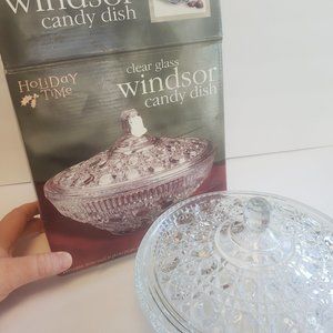Vintage Clear Candy Dish with Lid Windsor